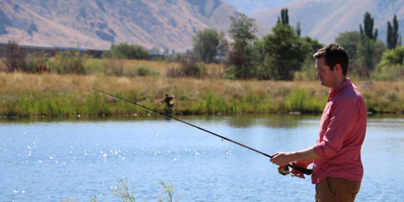 image: man fishing